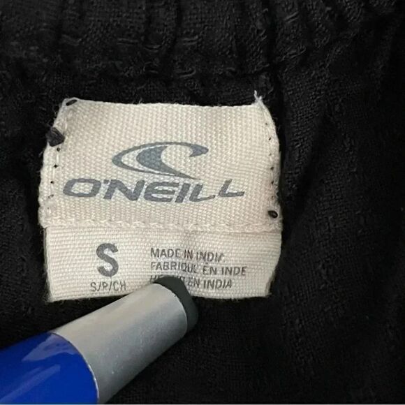 O’Neill Viscose Black Front Tie Straps  Slits Flowy Beach Maxi Womens Dress SZ S - Picture 13 of 16